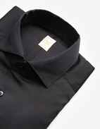 1899 Slim Skjorta Bomull Siden Svart