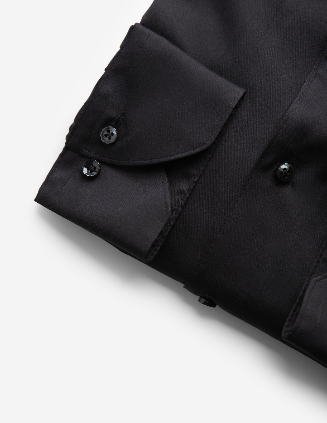 1899 Slim Skjorta Bomull Siden Svart