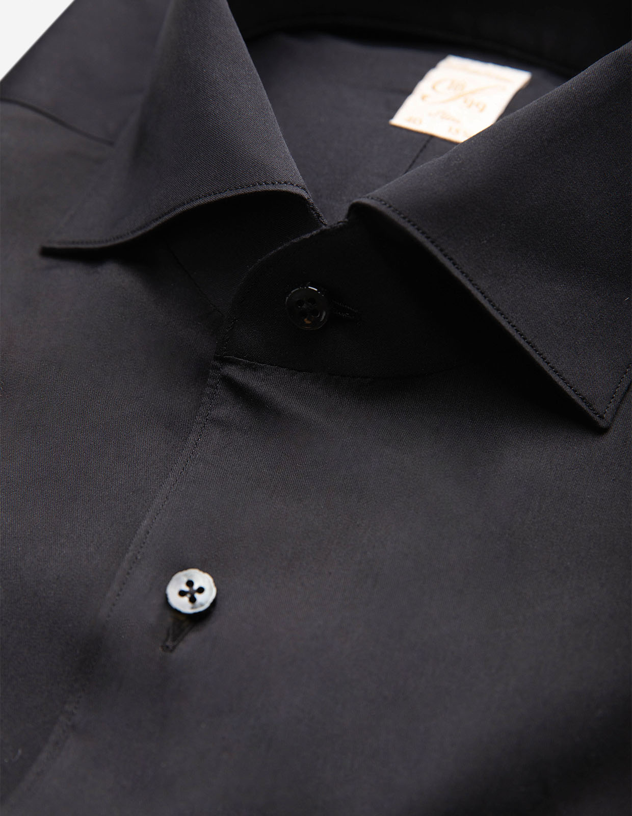 1899 Slim Skjorta Bomull Siden Svart