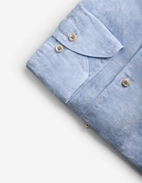 Regular Skjorta Linne Ljusblå