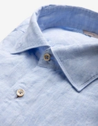 Regular Skjorta Linne Ljusblå