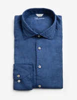 Regular Skjorta Linne Indigoblå