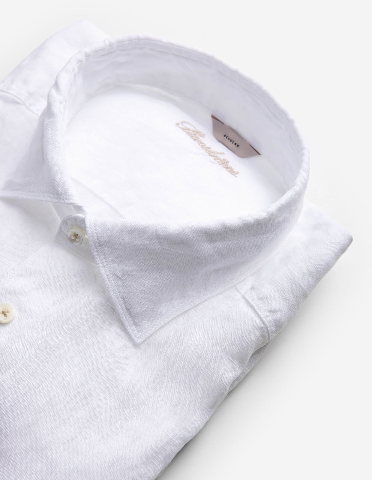 Regular Skjorta Linne Vit