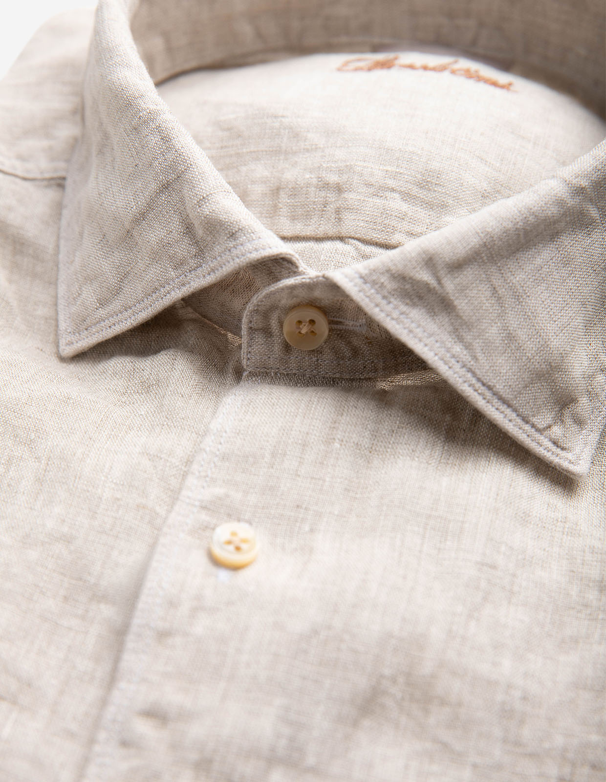 Regular Skjorta Linne Ljusbeige