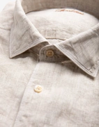 Regular Skjorta Linne Ljusbeige