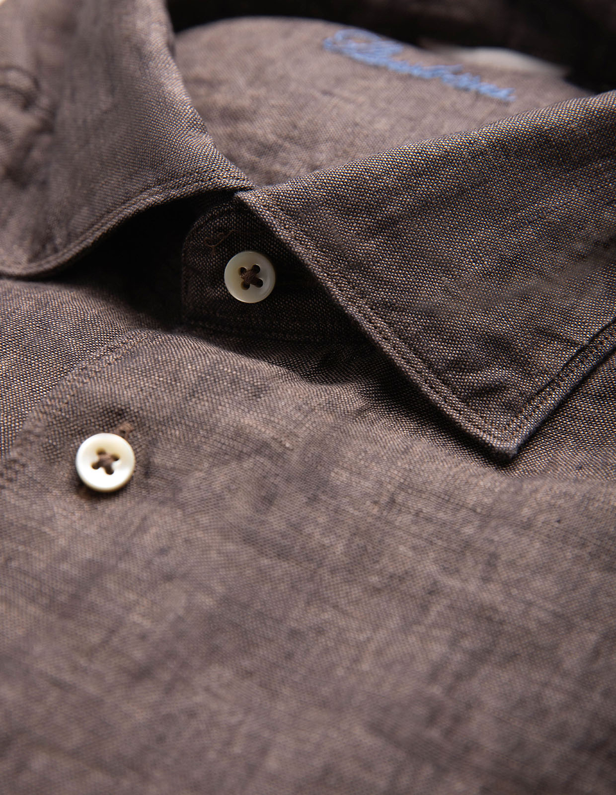 Regular Skjorta Linne Brun