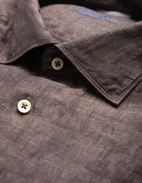 Regular Skjorta Linne Brun