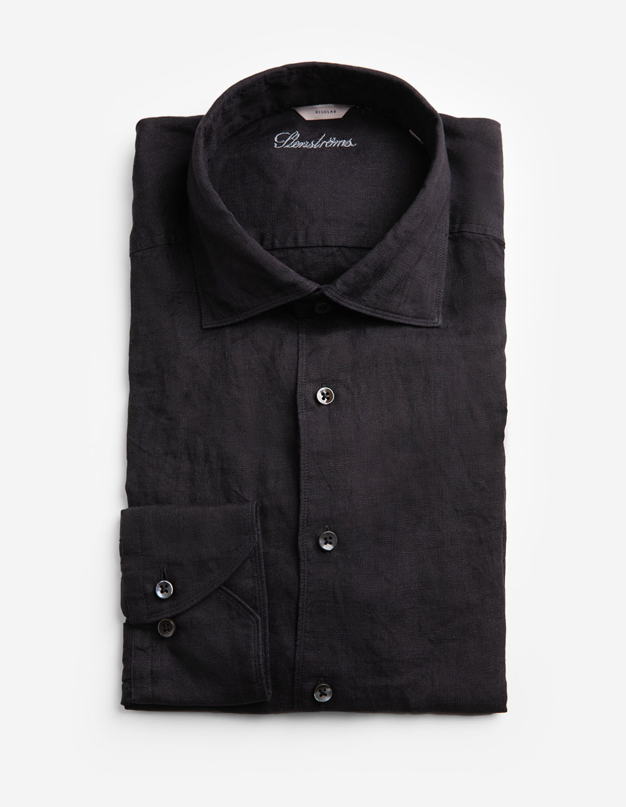 Regular Skjorta Linne Svart