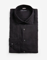 Regular Skjorta Linne Svart