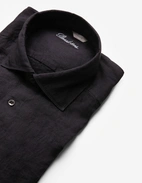 Regular Skjorta Linne Svart