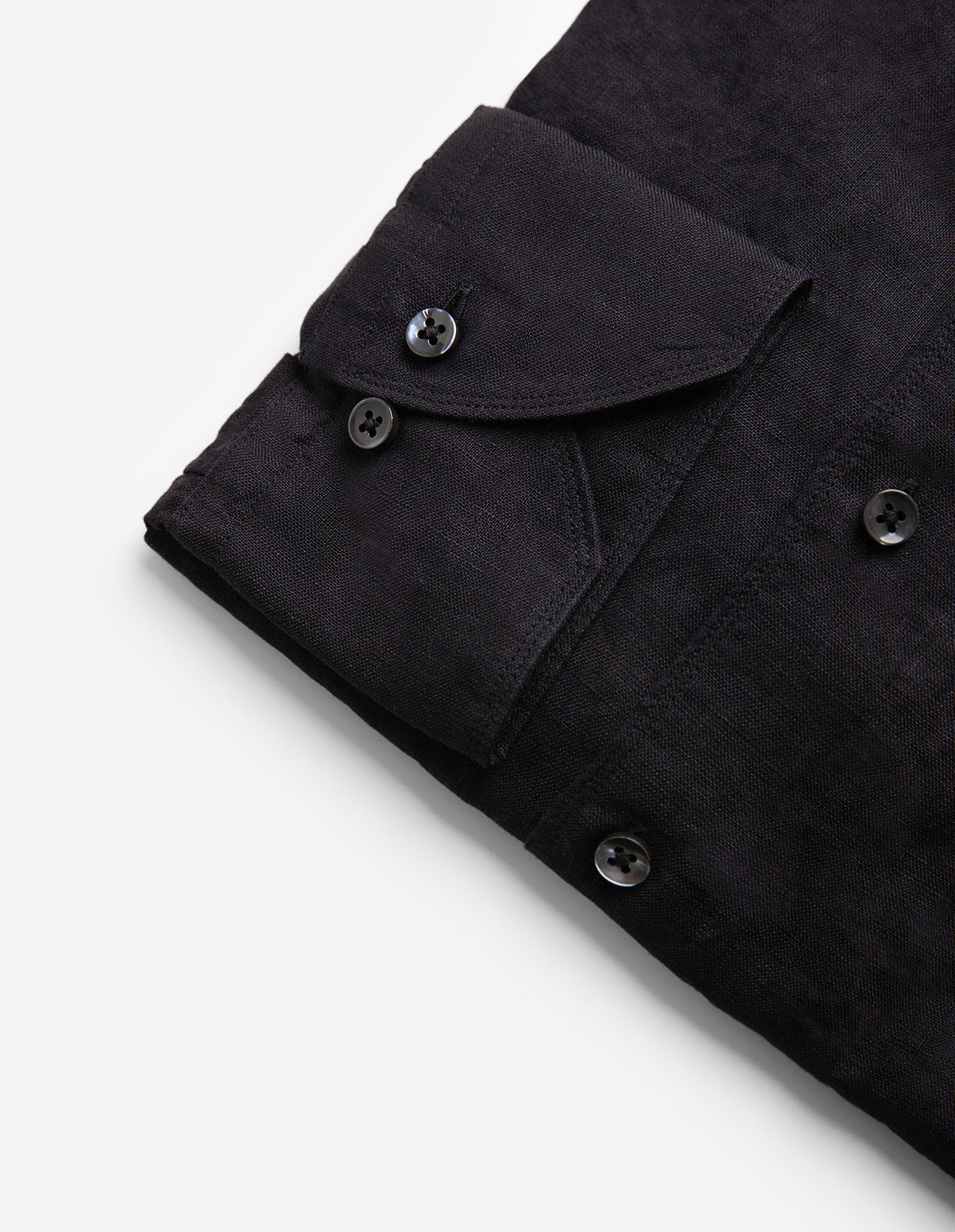 Regular Skjorta Linne Svart