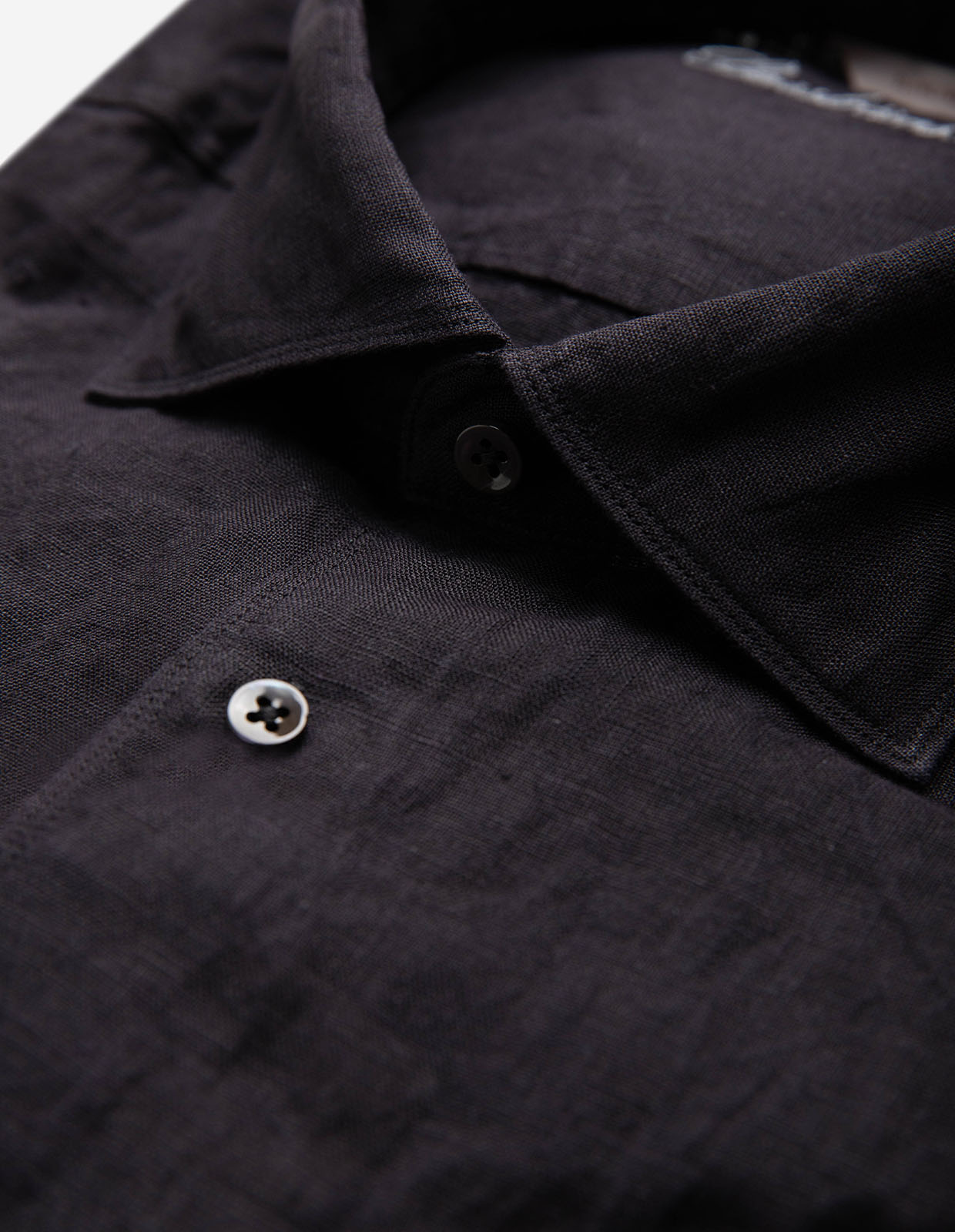 Regular Skjorta Linne Svart