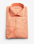 Regular Skjorta Linne Ljus Orange