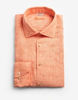 Regular Skjorta Linne Ljus Orange