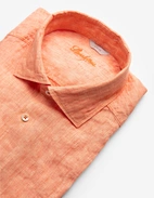 Regular Skjorta Linne Ljus Orange
