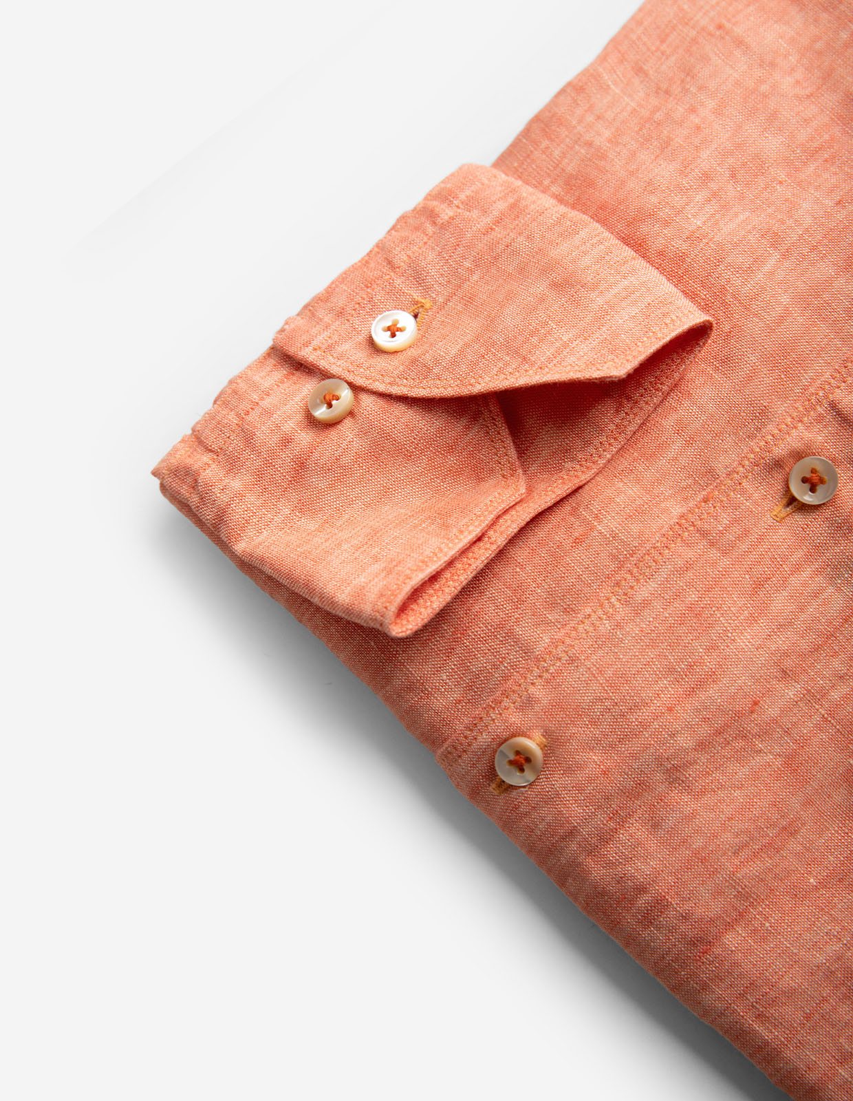 Regular Skjorta Linne Ljus Orange