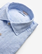 Slimline Skjorta Linne Ljusblå