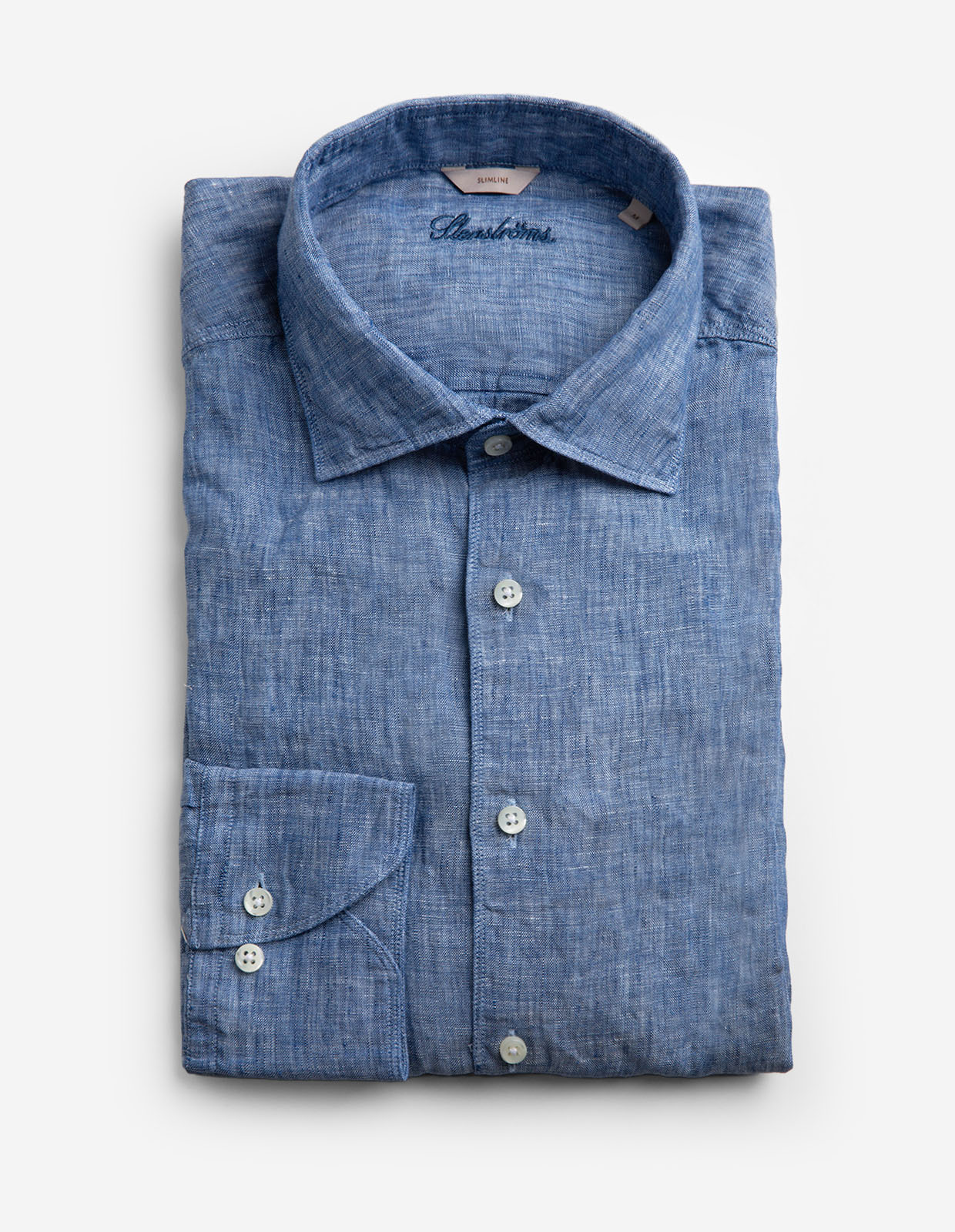 Slimline Skjorta Linne Denimblå