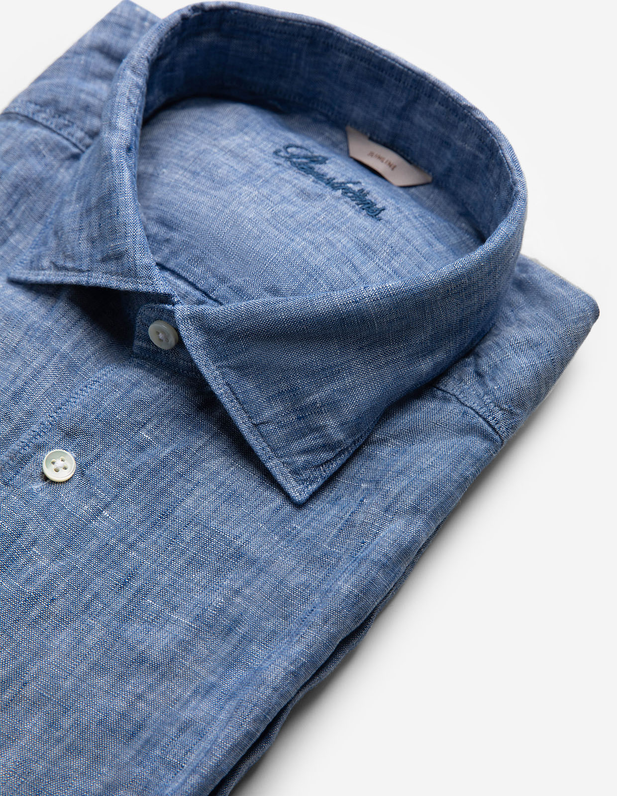 Slimline Skjorta Linne Denimblå