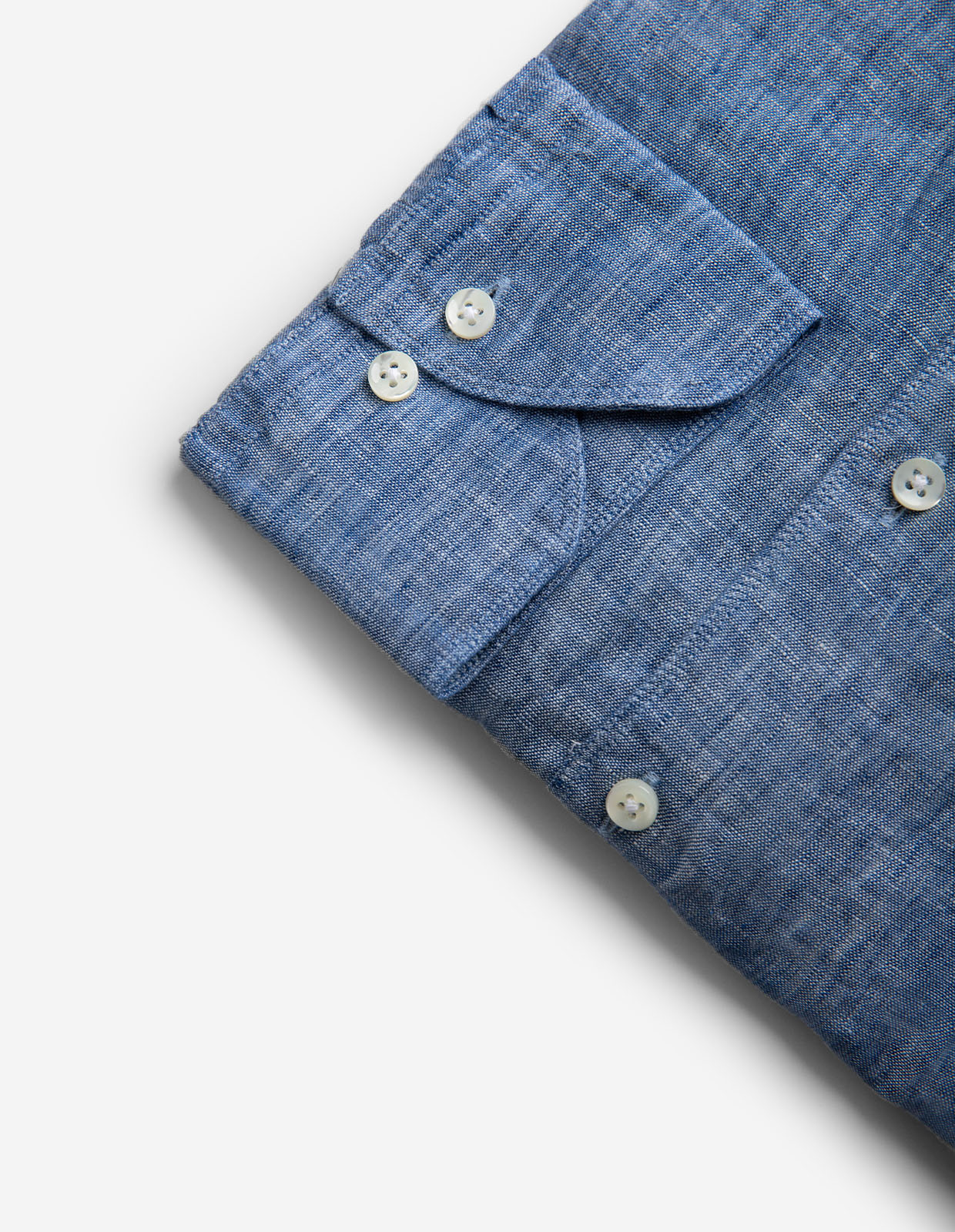 Slimline Skjorta Linne Denimblå