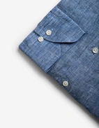 Slimline Skjorta Linne Denimblå