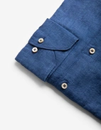 Slimline Skjorta Linne Indigoblå