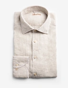 Slimline Skjorta Linne Ljusbeige
