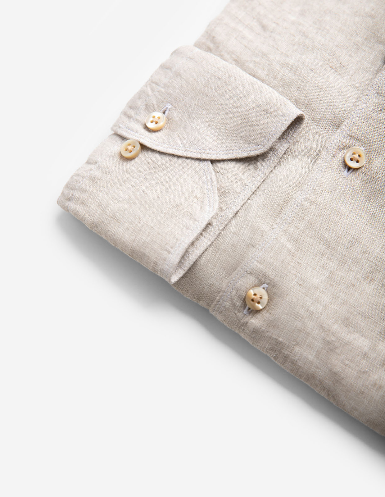 Slimline Skjorta Linne Ljusbeige