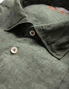 Slimline Skjorta Linne Olivgrön