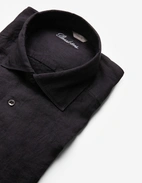 Slimline Skjorta Linne Svart