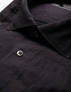 Slimline Skjorta Linne Svart