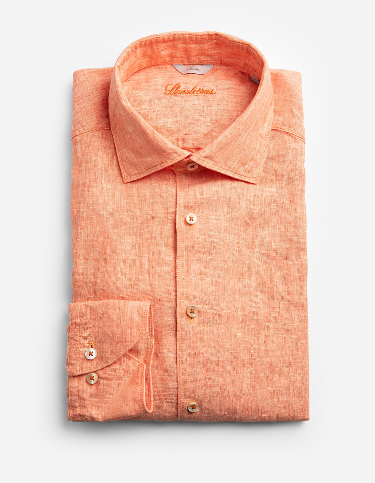 Slimline Skjorta Linne Ljus Orange