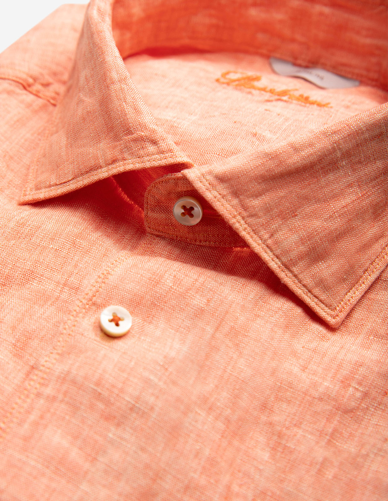 Slimline Skjorta Linne Ljus Orange