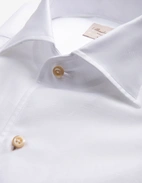 Regular Skjorta Helskuren Krage Bomull Linne Vit