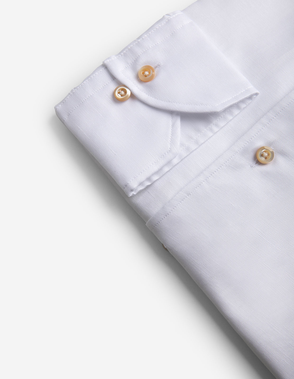 Slimline Skjorta Helskuren Krage Bomull Linne Vit