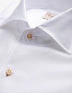 Slimline Skjorta Helskuren Krage Bomull Linne Vit