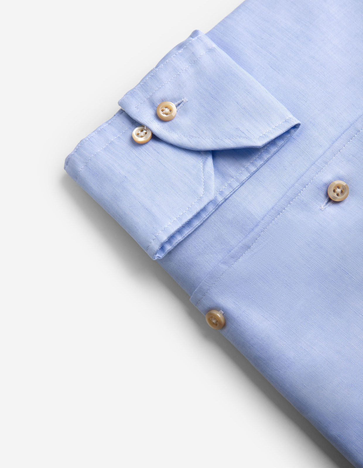 Slimline Skjorta Helskuren Krage Bomull Linne Ljusblå