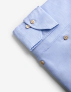 Slimline Skjorta Helskuren Krage Bomull Linne Ljusblå