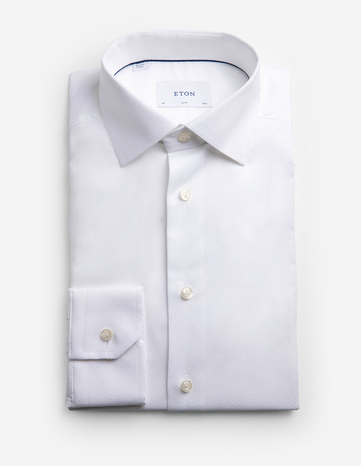 Slim Fit Skjorta Bomull Lyocell Stretch Vit