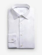 Slim Fit Skjorta Bomull Lyocell Stretch Vit