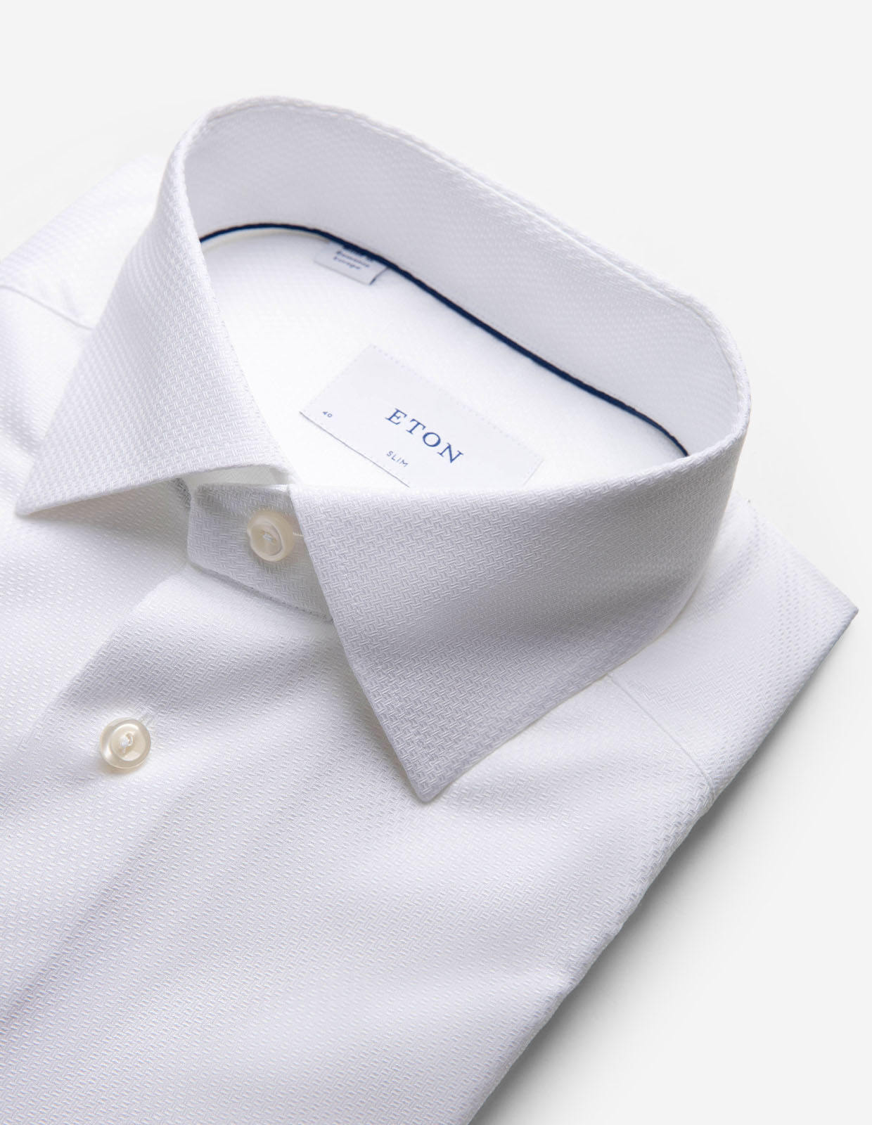 Slim Fit Skjorta Bomull Lyocell Stretch Vit