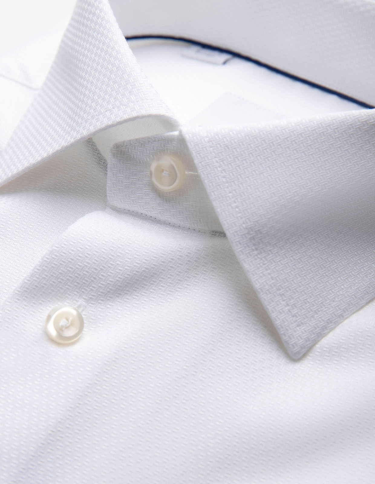 Slim Fit Skjorta Bomull Lyocell Stretch Vit