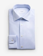 Slim Fit Skjorta Bomull Lyocell Stretch Ljusblå