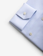 Slim Fit Skjorta Bomull Lyocell Stretch Ljusblå