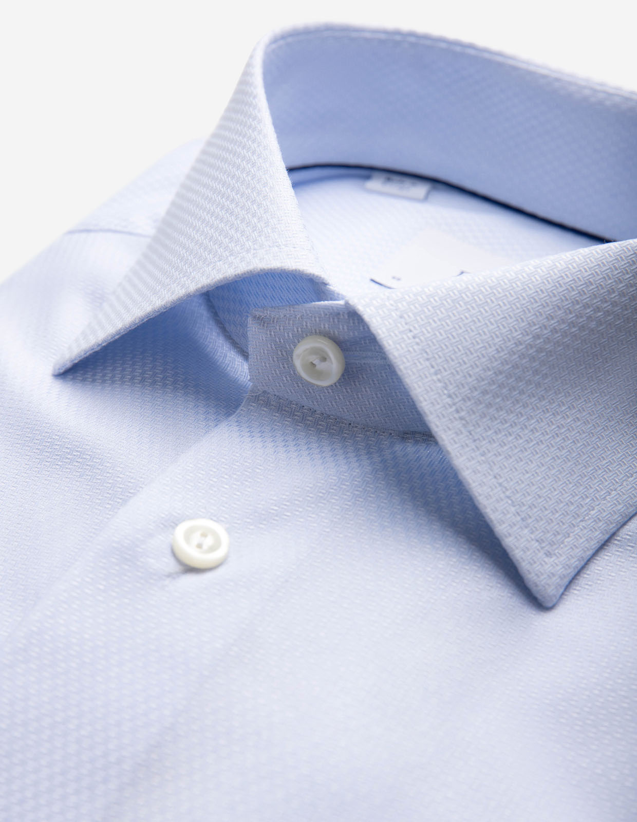 Slim Fit Skjorta Bomull Lyocell Stretch Ljusblå