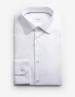 Contemporary Fit Skjorta Bomull Lyocell Stretch Vit