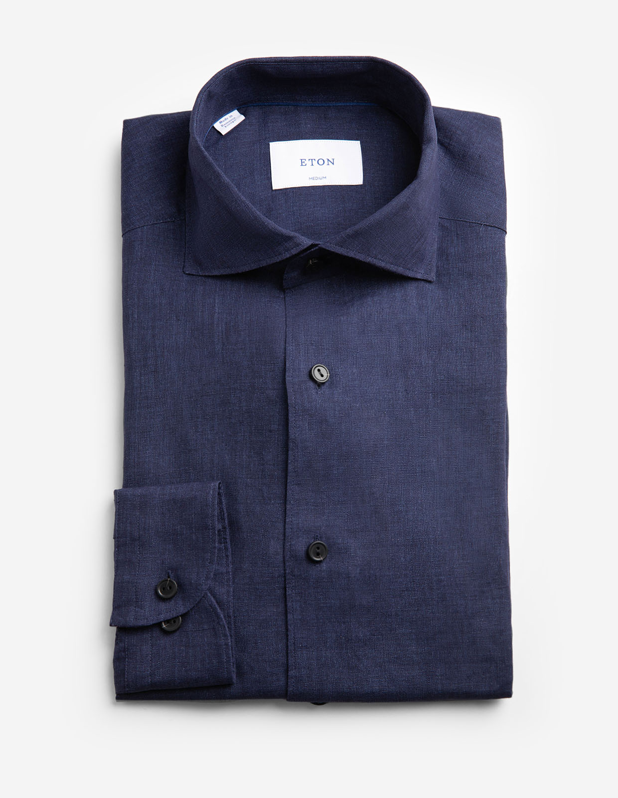 Casual Fit Skjorta Linne Mörkblå