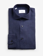 Casual Fit Skjorta Linne Mörkblå