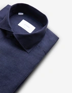 Casual Fit Skjorta Linne Mörkblå