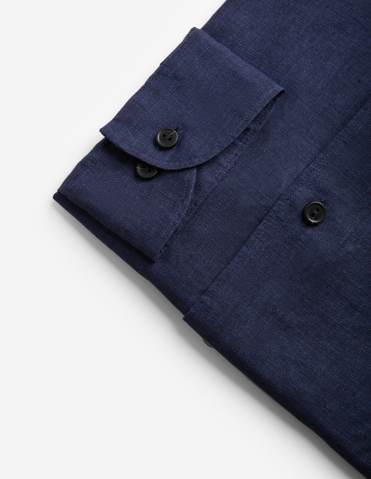 Casual Fit Skjorta Linne Mörkblå